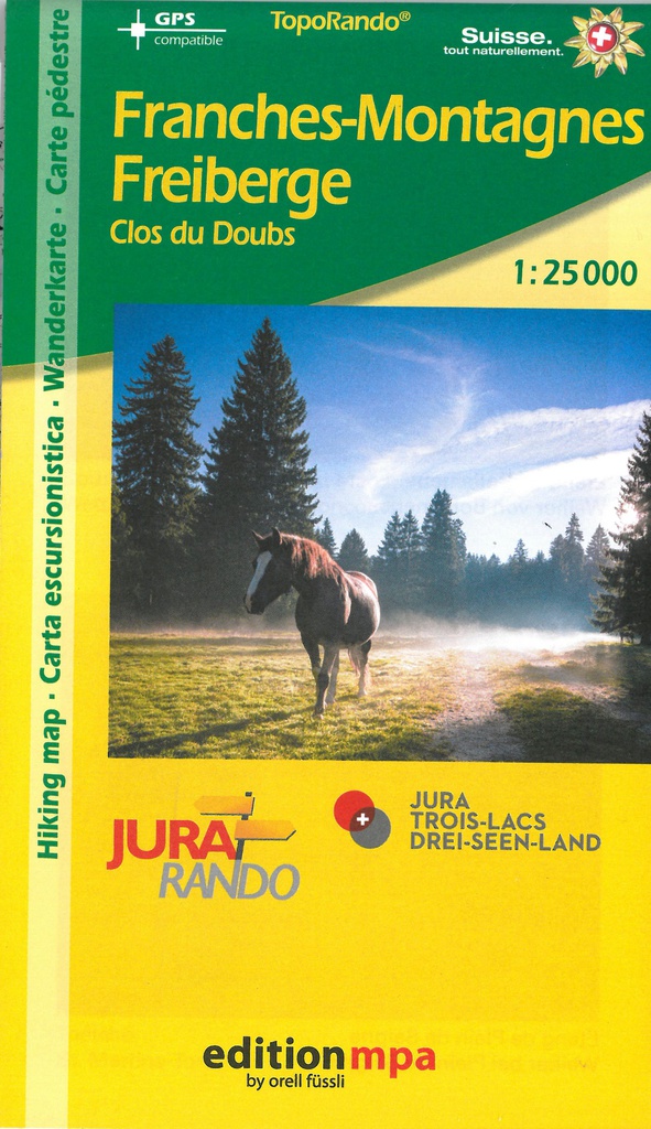 Carte pédestre 1:25'000 Jura Franches-Montagnes