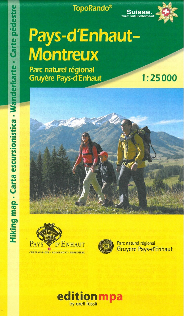 Carte pédestre 1:25'000 Pays-d'Enhaut, Gruyère, Montreux