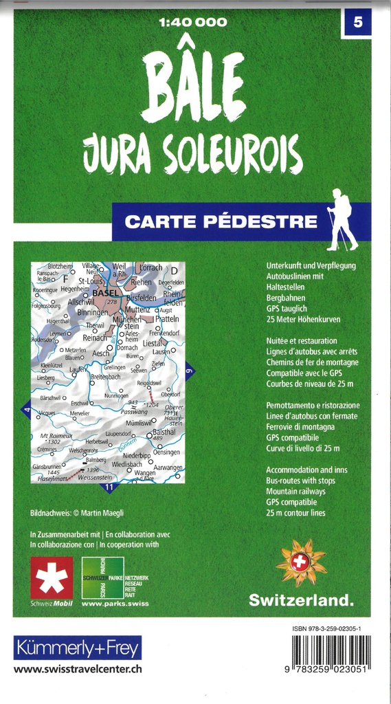 WK5 Bâle-Jura soleurois, carte pédestre 1:40'000