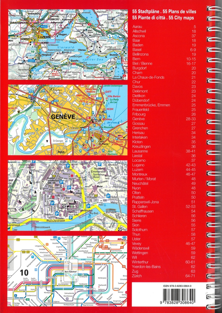 City-Atlas, 55 plans de ville Suisse