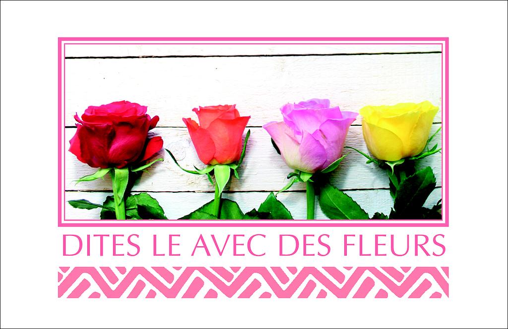 Mini cartes simples Dites le avec des fleurs