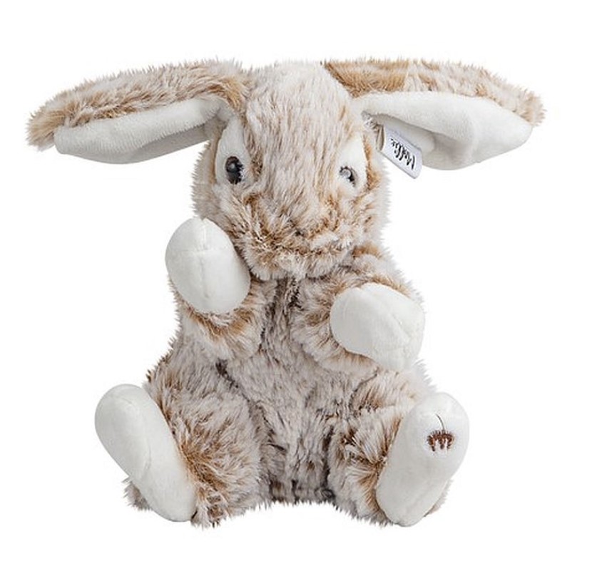 Peluche lapin brun/blanc ~15cm