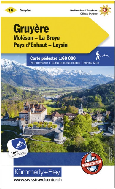 Carte pédestre 1:60'000 Gruyère WK16 