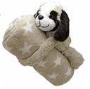 [MS JU4577] Couverture peluche avec St-Bernard  ~20cm