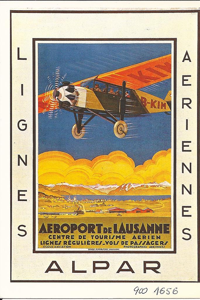 Postcards [Fr.2.- Litho] 01656 Lausanne aéroport