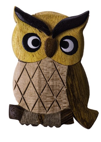 Aimant en bois hibou