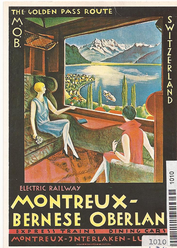 Postcards A6 Litho 01010 Fr.2.- Litho] 01010 Affiche Montreux - MOB Golden