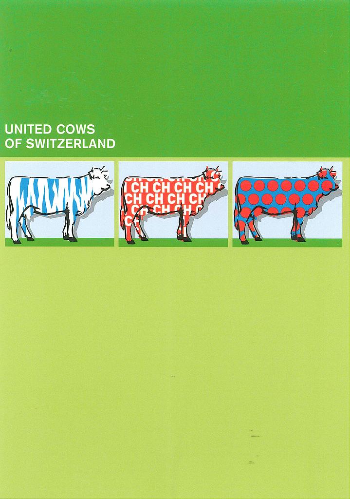 Postcards SOLDE N145 24666 Vaches 'United cows of Switzerland'