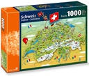 [BZ17305920] Puzzle 1000 pcs Carte illustrée de la Suisse
