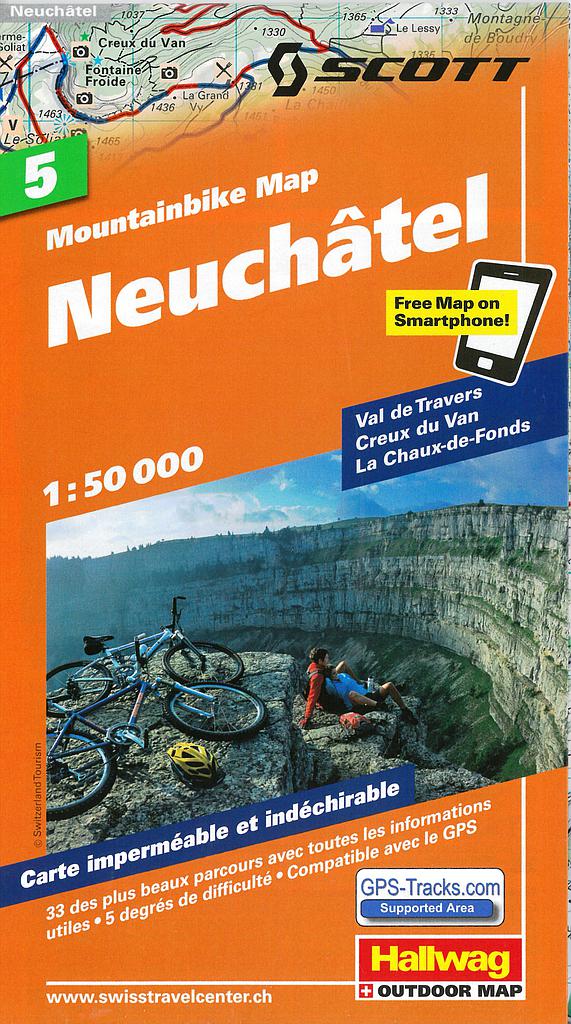 Carte VTT 1:50'000 Neuchâtel MTB05