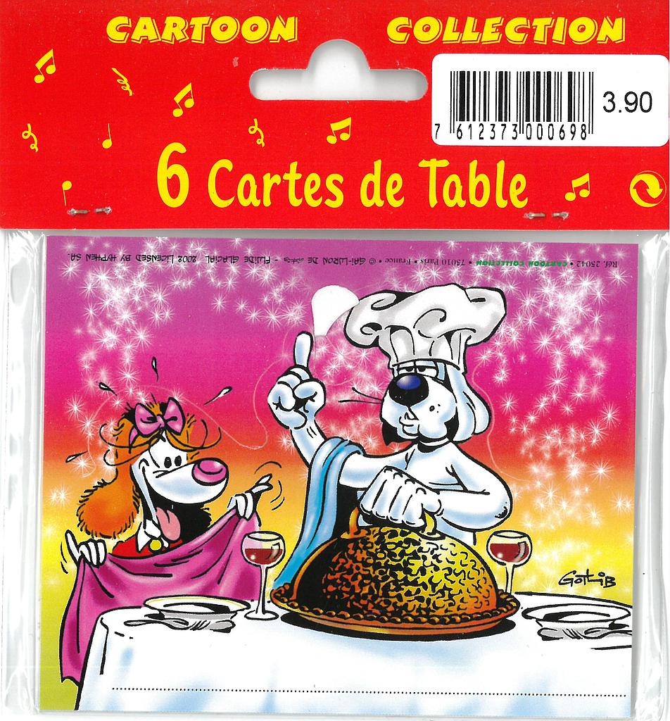 Sachet 6 cartes de table avec découpe