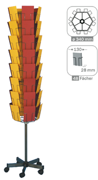 Bodendrehständer 48 Fächer HF für Grußkarten ~B6