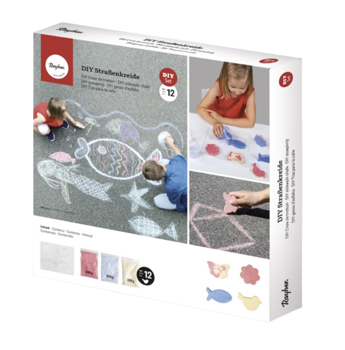 Kit zur Herstellung von Kreide für den Gehweg