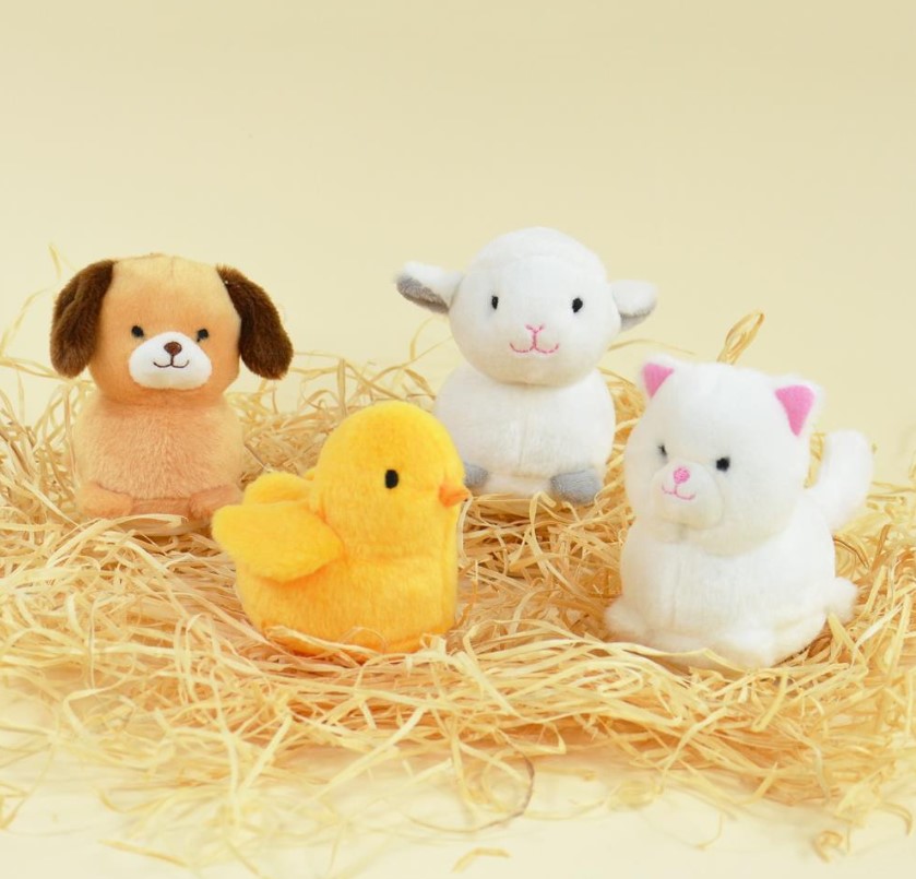 Display 16 peluches animaux de la ferme avec son 9.90/pce