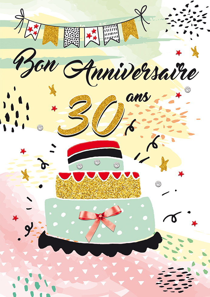 Carte A4 Anniversaire 30 ans