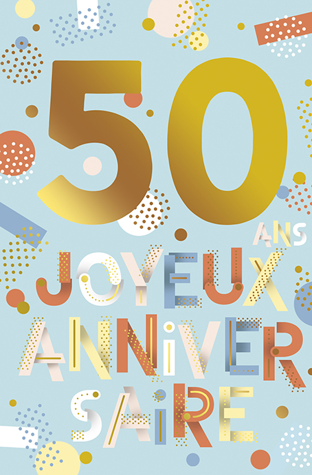 Mélange de 5 cartes à 4.90 Anniv. âge fixe 50 ans