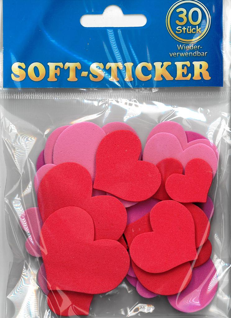 Sachet de 30 coeur autocollants