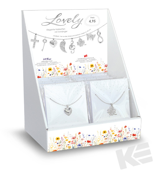 [CPT 01-0012] Display Bijoux, 16 colliers argentés (9.90/pce)