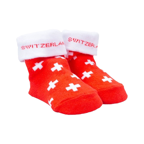 [MS SOBB100] Chaussettes bébé croix suisse (taille one size)