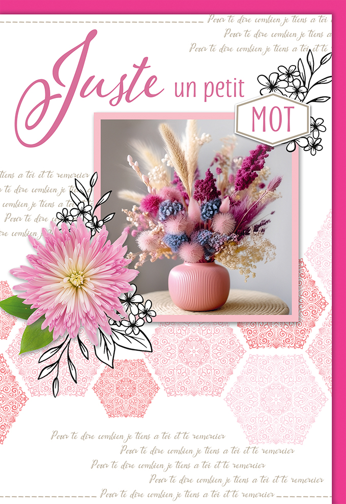 Carte textes divers "Juste un petit mot"