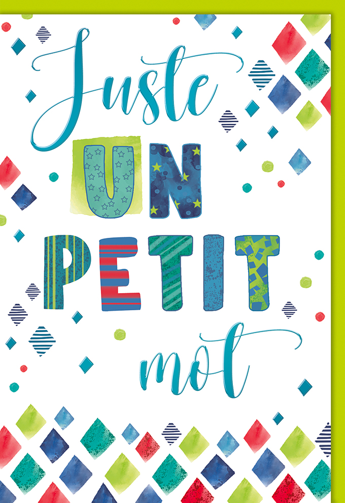 Carte textes divers "Juste un petit mot"
