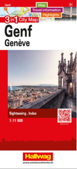Genève, plan de ville 3en1 HKF 1:11'000