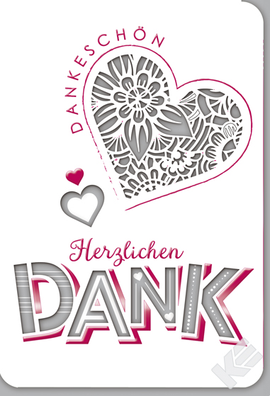 [DK 41-1395] Karte Danke, mit Laserschnitten