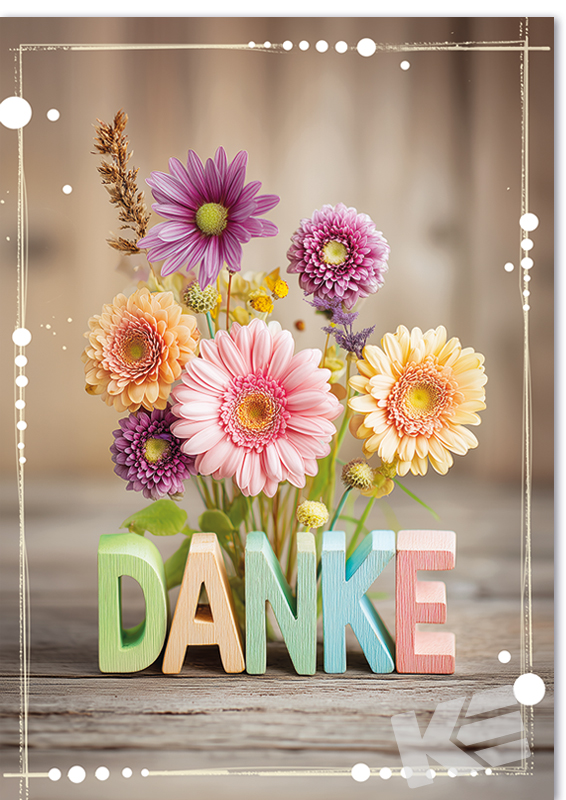 [A4-DK 41-1251/1] Karte A4 Danke
