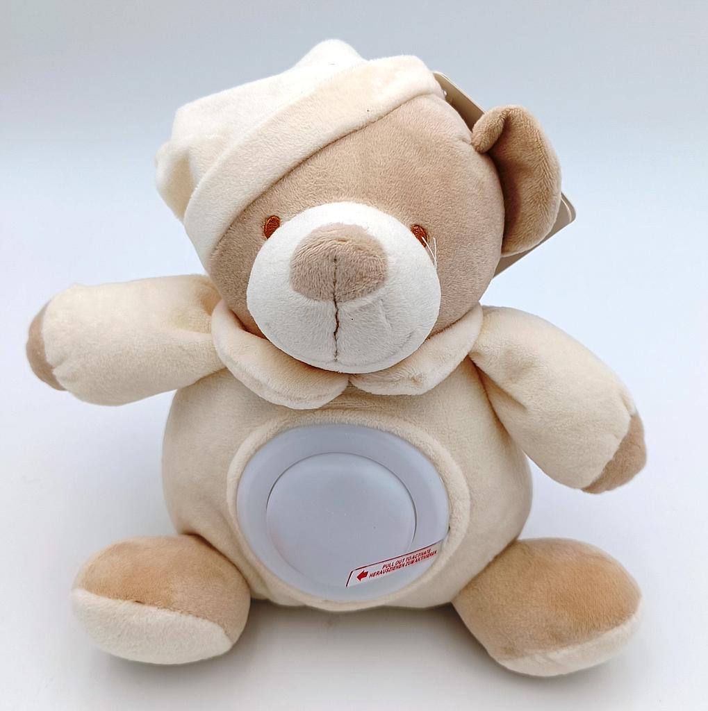 Peluche ours beige avec veilleuse LED