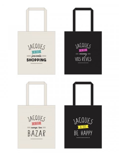 4 sacs Tote bag assorti &quot;Jacques a dit&quot;