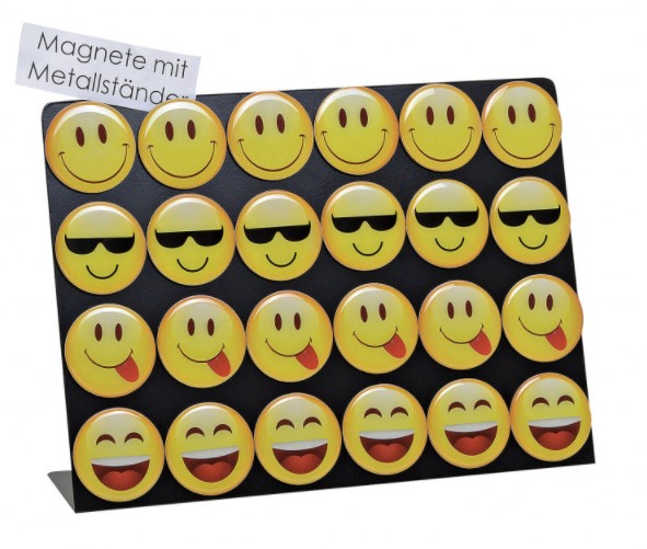 Plaque avec 24 aimants Smiley (3.90/pce)