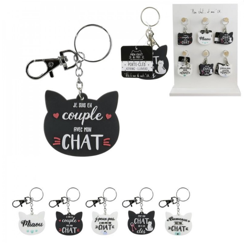 Display de 36 porte-clés &quot;Mon chat et moi&quot; (4.90/pce)