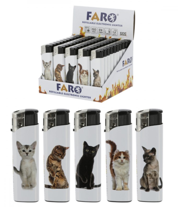 Display 50 Feuerzeuge Katzen 8cm (VP 2.-/Stk.)