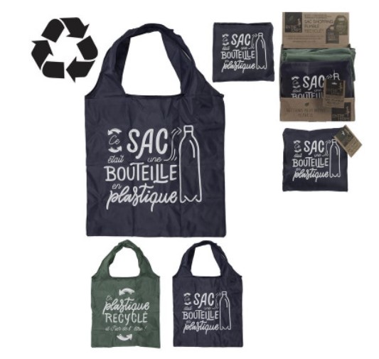 Display 12 sacs shopping pliable recyclé (6.90/pces)