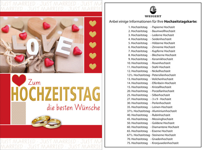 Karte Hochzeitstag