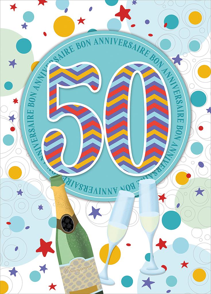 Carte A4 Anniversaire 50 ans