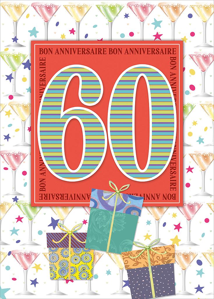 Carte A4 Anniversaire 60 ans