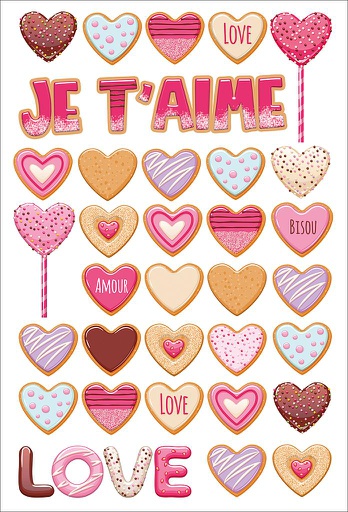 [AMG52-JT] Mélange de 7 cartes à 3.90 Je t'aime