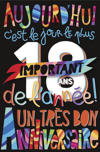 [AG 60025] Carte Anniv. 18 ans