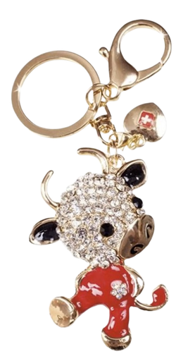 [MS 01-89400] Porte-clés vache avec strass