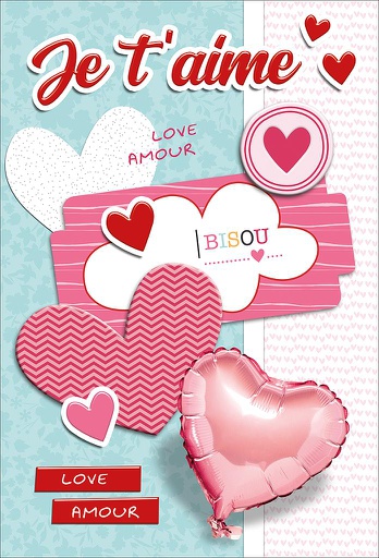 [AM 525330-01] Carte &quot;Je t'aime&quot;