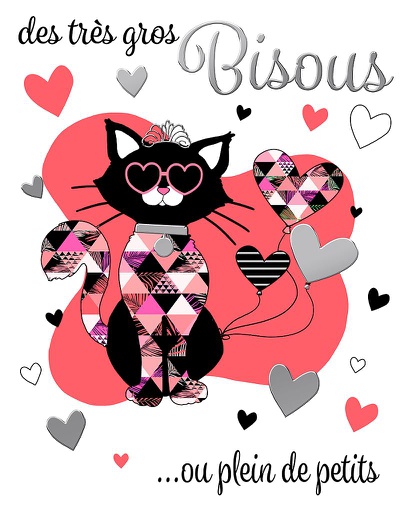 [A5-TD 521140-57] Carte ~A5 Bisous