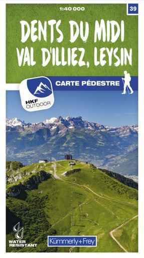 [BZ33242117] Carte pédestre 1:40'000 Dents du Midi Val d'Illiez Leysin WK39