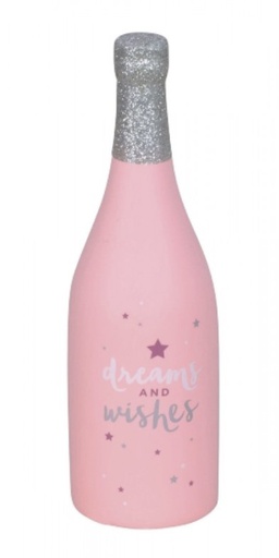 [ZE 8394] Spardose Keramikflasche &quot;Dreams and Wisches&quot;