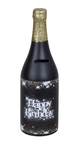 [ZE 8371] Spardose &quot;Happy Birthday&quot; aus Keramikflasche