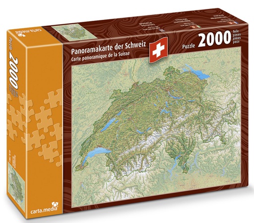 [BZ37662473] Puzzle 2000 Stk. Panoramakarte der Schweiz