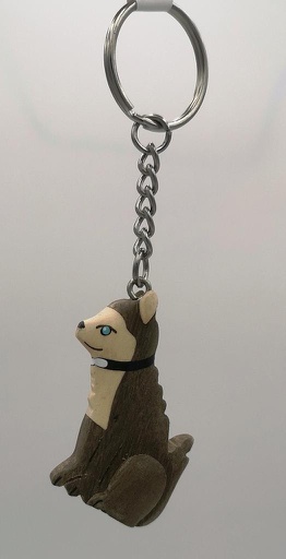 [CN KEY-1201f] Porte-clés animaux suisse husky assis