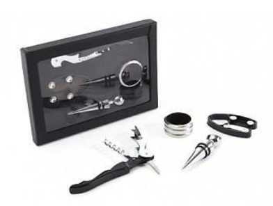 [CN A-100-0511] Coffret-cadeau avec tire-bouchon et accessoires vin