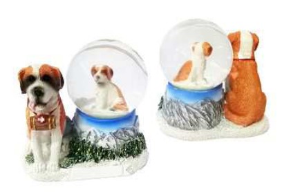 [CN MN-001-0718] Lot de 4 boules à neige Saint-Bernard