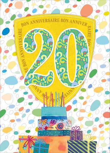 [A4-AG 522392] Carte A4 Anniversaire 20 ans